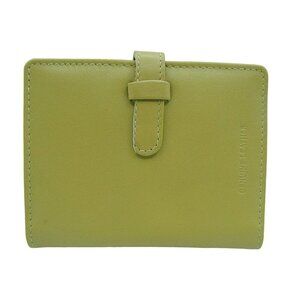 Genuine Leather Card ID Holder Photos Small Wallet Lime Green 4x3" Pocket Wallet